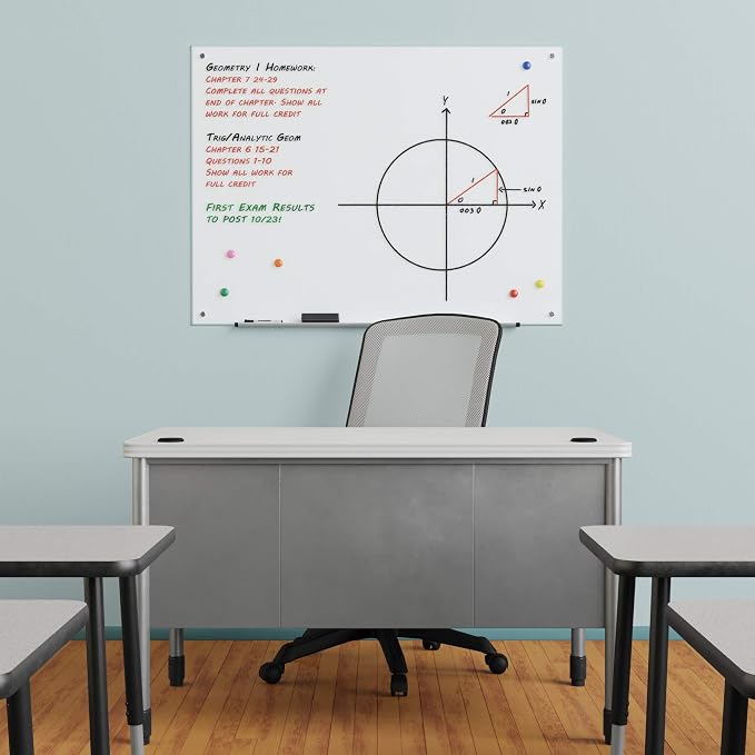 Amazon Basics Glass Dry-Erase Board, Magnetic Frameless Whiteboard, - Image 9