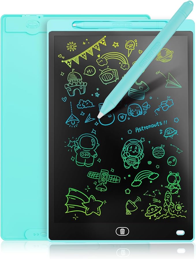 Genialba LCD Writing Board 12 Inches, Colourful Electronic Tablet, Portable by Genialba