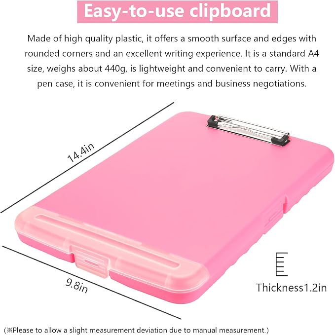 SFLHHDM Plastic Clipboard with Storage, High Capacity Clip Boards 8.5x11 with - Image 4