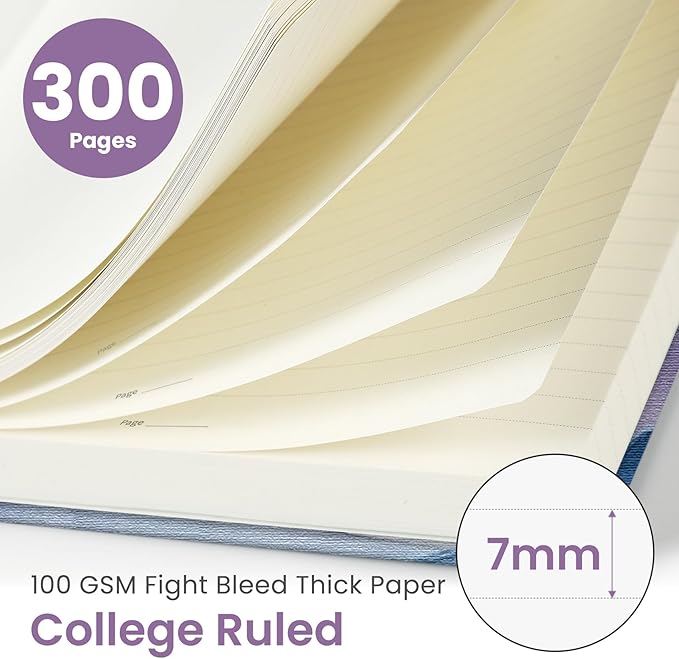 Lined Spiral Notebook Journal for Work, 300 Pages Thick B5 (7.1"x10") College Ruled Journal for Women & Writing, Hardcover Notebook for Note Taking, Perfect for Office Home School, Distant Peak-DeskLoop Office