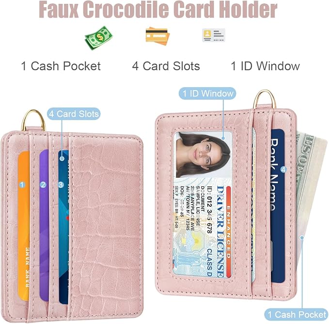 Slim Credit Card Holder Crocodile Wallet Women Thin Alligator Wallets RFID - Image 2