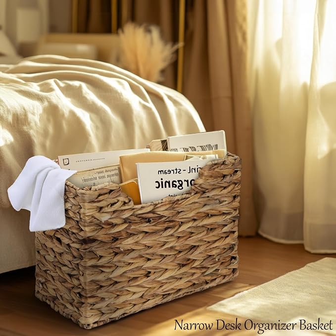 Yesland Hand-Woven Magazine Basket 14.5"x8"x11.75" - Image 6