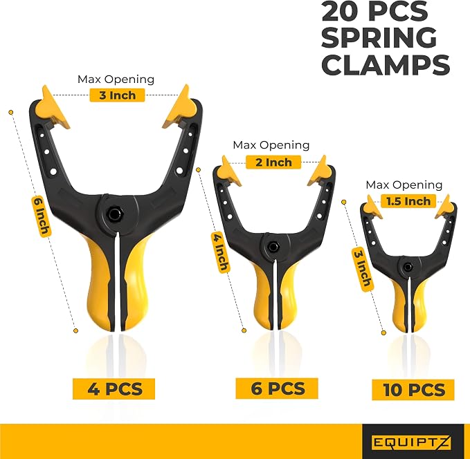 EQUIPTZ Spring Clamps for Woodworking, Backdrop and Pool Cover, Extra Wide & - Image 4