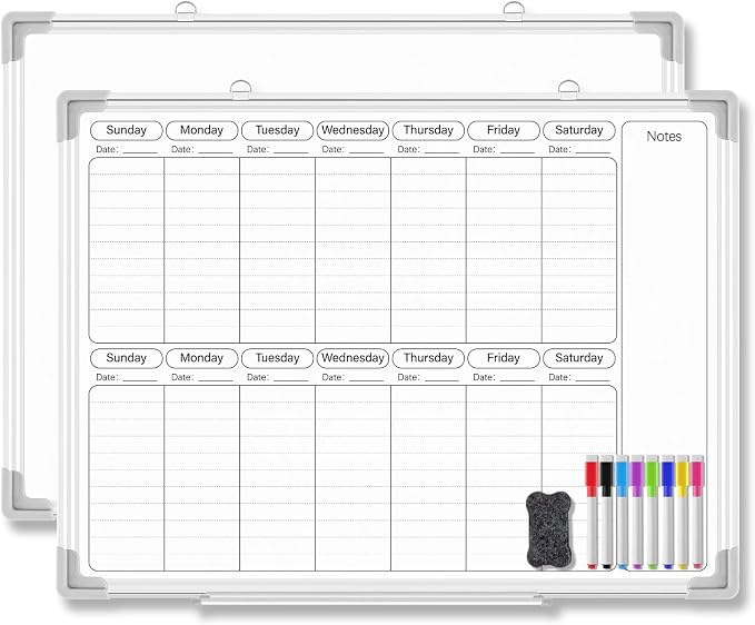 Lincia 24" x 18" Horizontal 2 Weekly Dry Erase Calendar by Lincia