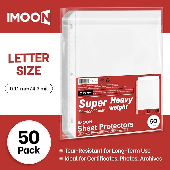 Super Heavyweight 3-Hole Letter Size Sheet Protectors - Image 2