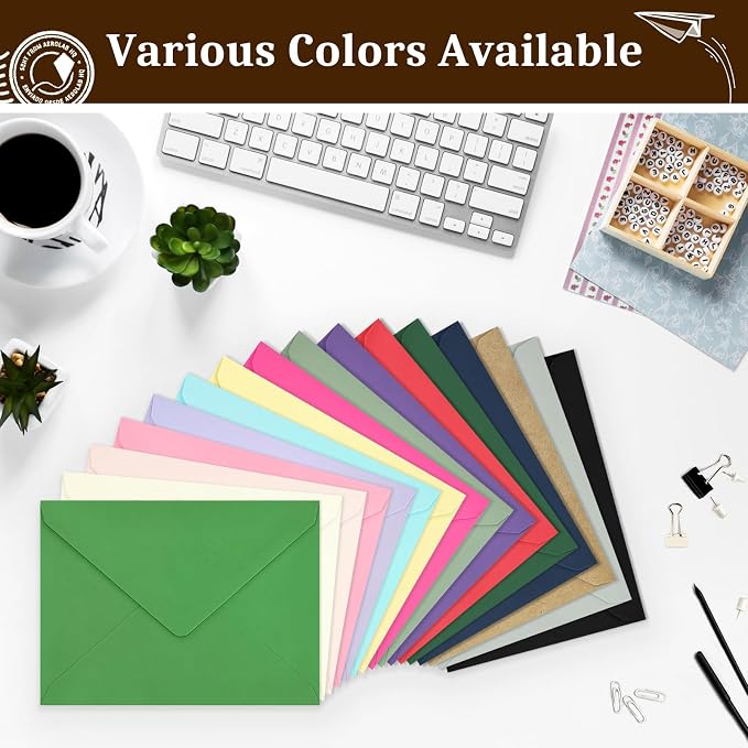 50 Pack A7 Envelopes, 5.24 x 7.24 in Christmas Envelopes - Image 7
