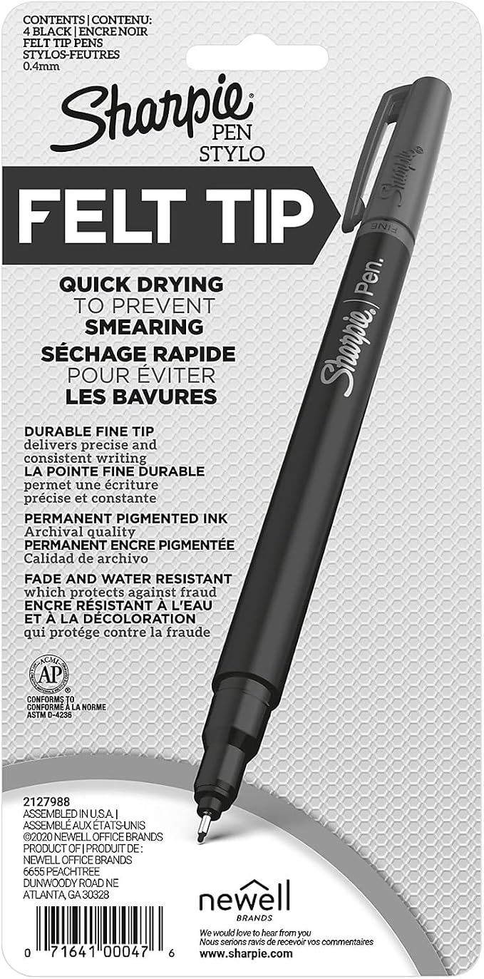 Sharpie Felt Tip Medium Point Black Pens, Drawing & Writing Pens Ideal - Image 7