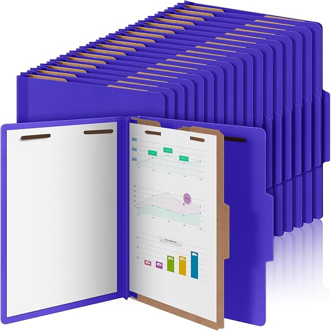 Skyygemm 72 Pcs Classification Folders Letter Size, 1 Divider Pressboard File by Skyygemm