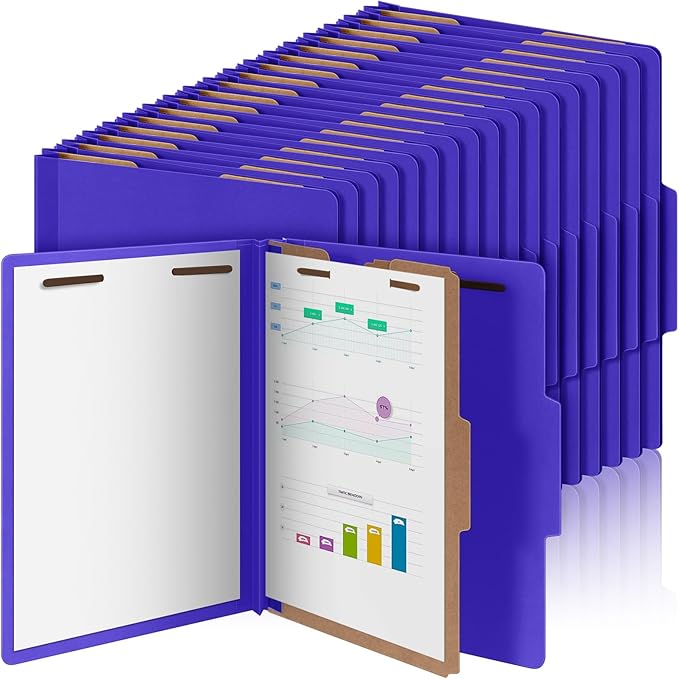 Skyygemm 60 Pcs Classification Folders Letter Size, 1 Divider Pressboard File by Skyygemm