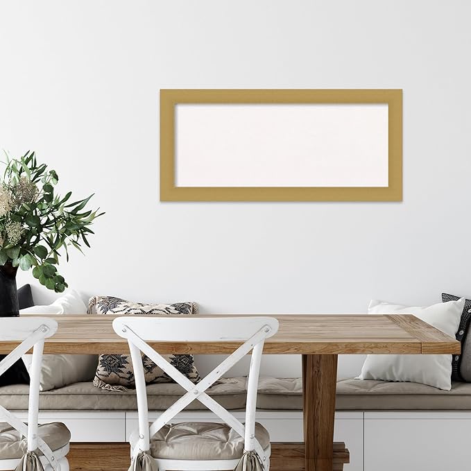 Amanti Art White Cork Board for Wall, 16x34 Vision Board with Gold Frame, Medium Corkboard Office Decor for Home Organization, Casual Corkboard Pinboard to display items for home organization-DeskLoop Office