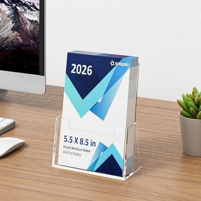 Acrylic Brochure Holder 8.5 x 5.5 Inch 4 Pack, Brochure Display Stands - Image 4