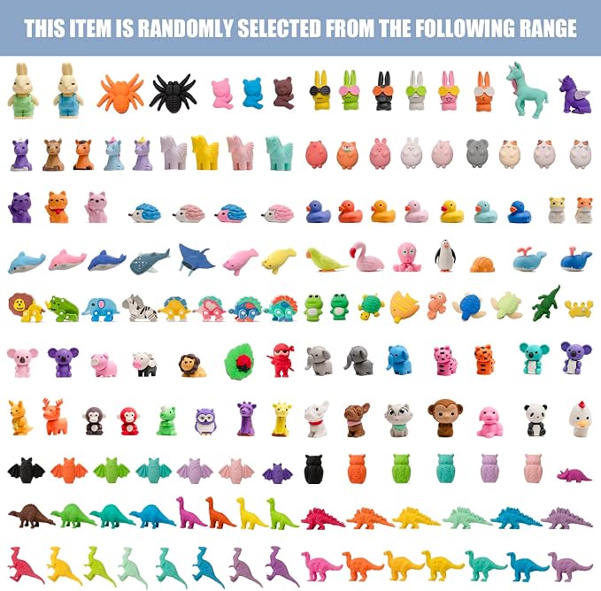 30pcs 3D Cute Kids Erasers, Random Desktop Pet Toys Gifts, Classroom Rewards - Image 6