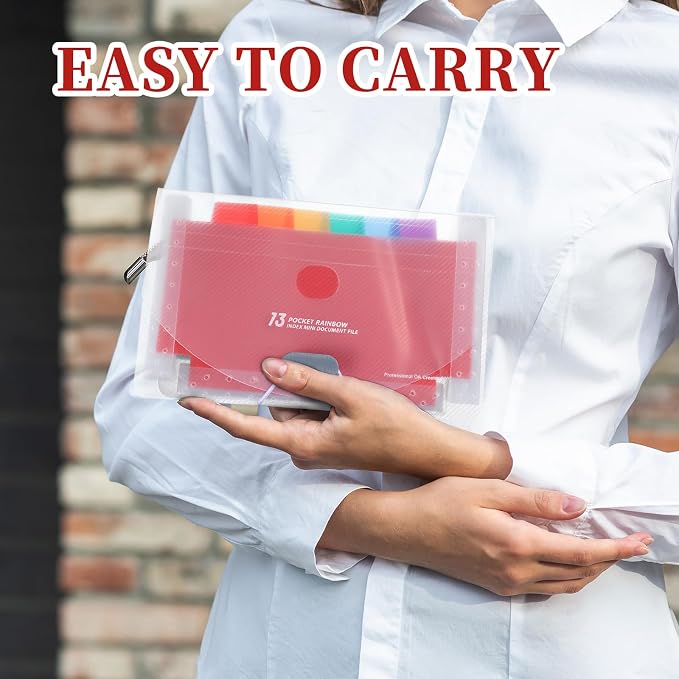 2PCS 13 Pocket A6 Receipt Coupon Organizer, Portable Small Accordion File - Image 6