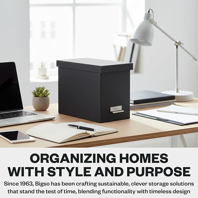 Bigso John Fiberboard Label Frame Desktop File Storage Box - Image 8