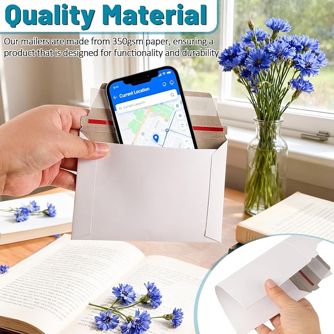 200 Pack Rigid Mailers 4.5x6.5 Inch Self Seal Document Mailers, Protective Flat - Image 5
