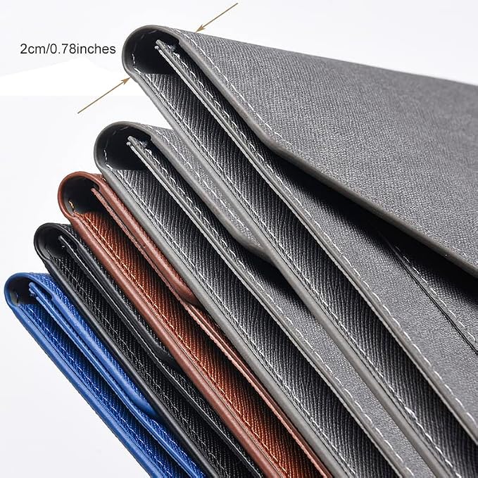 PU Leather A4 File Folder Document Holder 2 Pockets Portfolio Envelope Folder - Image 4