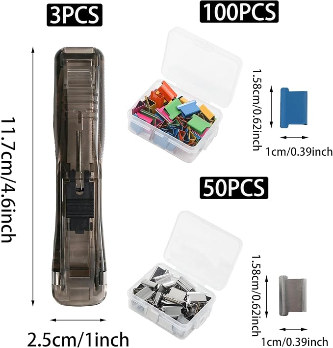 3 Pcs Portable Binder Paper Clam Clip Dispenser - Image 2