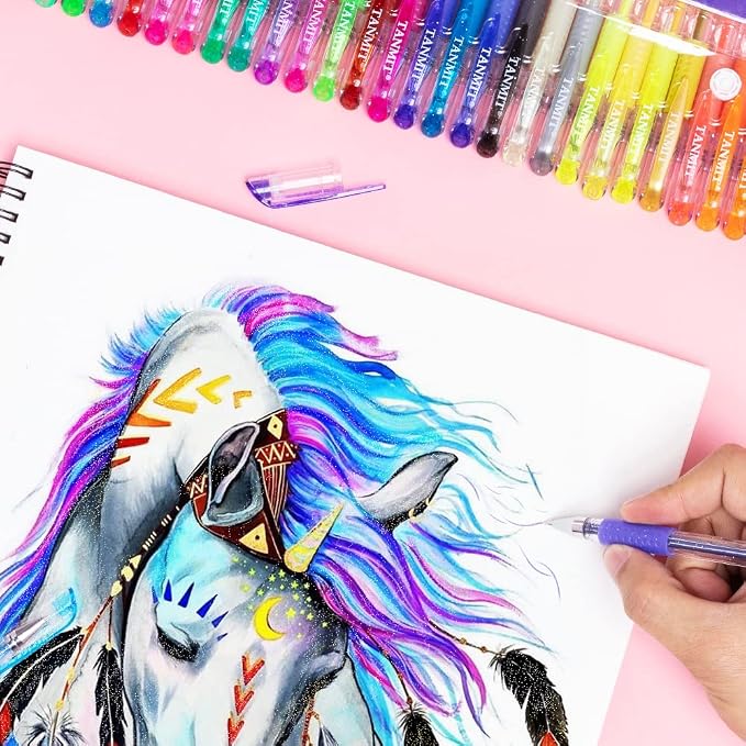 TANMIT Gel Pens, 33 Color Gel Pen Fine Point Colored Pen Set - Image 4