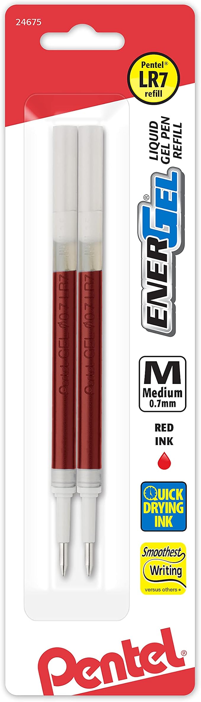 Pentel Refill Ink, For ENER-GEL & Lancelot Gel Pen, 0.7mm Metal Tip by PentelofAmerica