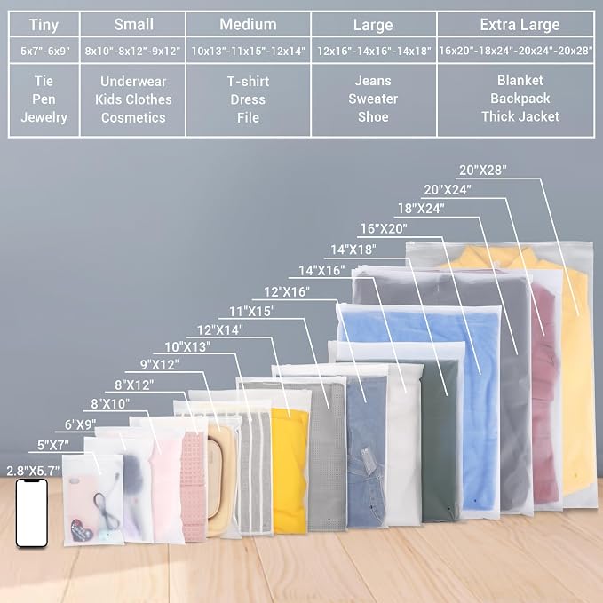 Svaldo T-Shirt Bags for Packaging, 3 Mil Apparel Business Packing Bag - Image 7