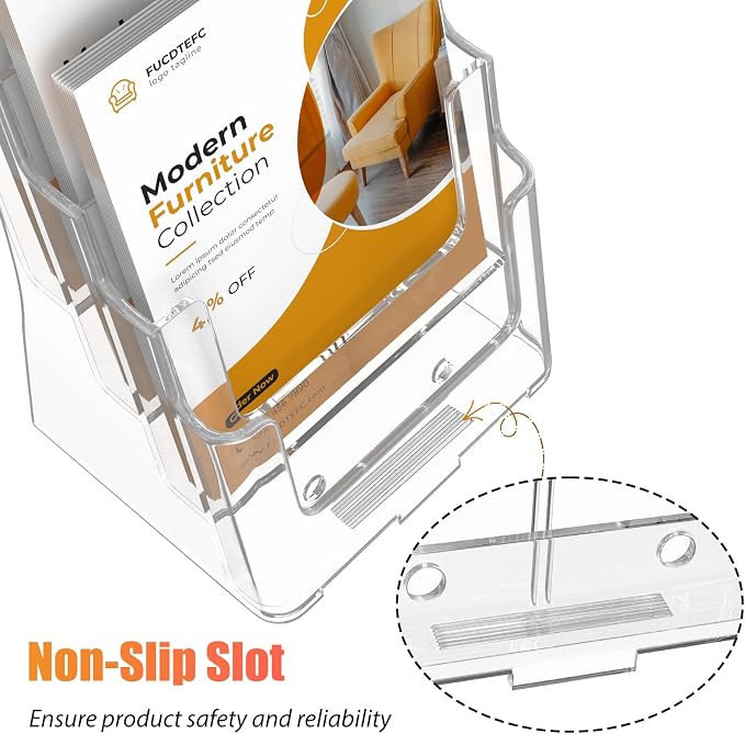FUCDTEFC Acrylic Brochure Holder 8.5x11 & 4 x9 Inches, Literature Pamphlet - Image 4