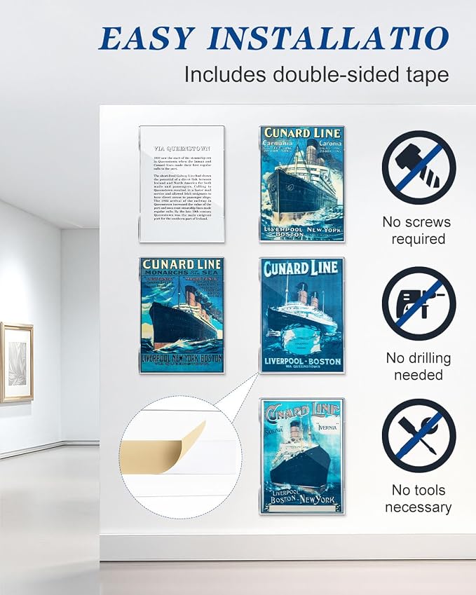 4 x 6 Acrylic Sign Holder Wall Mount 20 Pack Clear Acrylic Wall Frame, Wall - Image 3