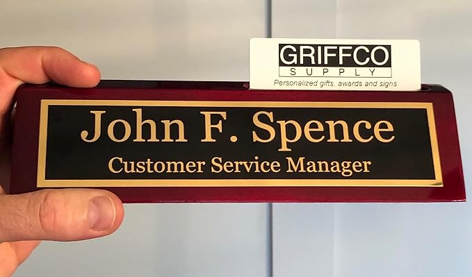 Name Plate for Desk Engraved in USA by Griffco Supply | Desk Name Plate - Image 4