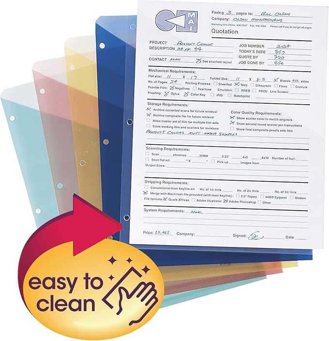 Smead Organized Up Poly Translucent Slash File Jacket, Three-Hole Punched - Image 2