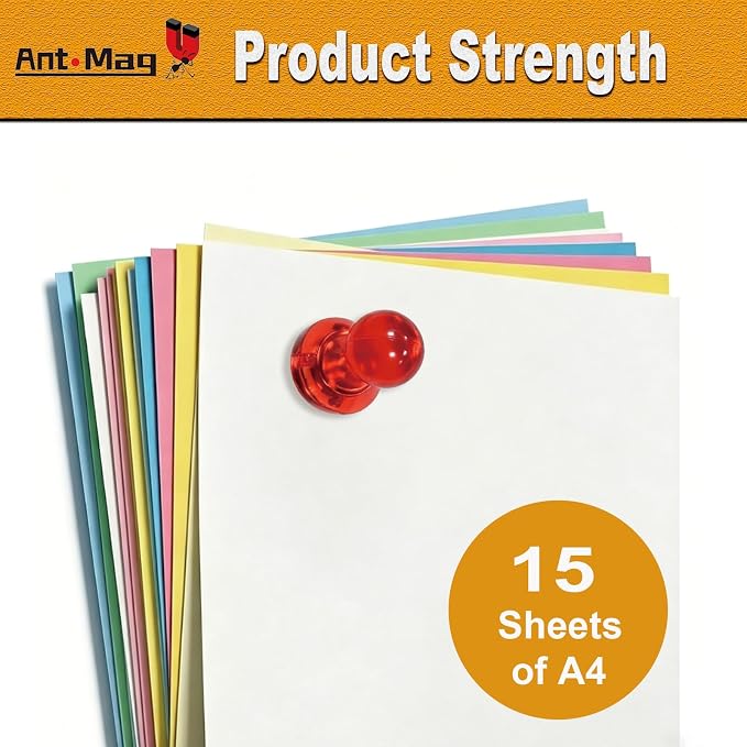 Ant Mag Magnetic Push Pins, 10 Pack Strong Whiteboard Magnets - Image 3