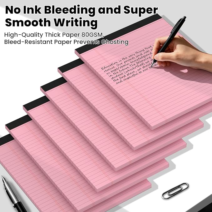6pcs Legal Pads 8.5 x 11, Notepads 8.5 x 11 Inch, 30 Sheets/Pack, Perforate - Image 5