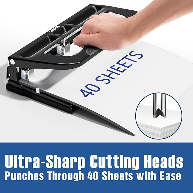 XOOL 3 Hole Punch, Heavy Duty Metal Hole Puncher - Image 2