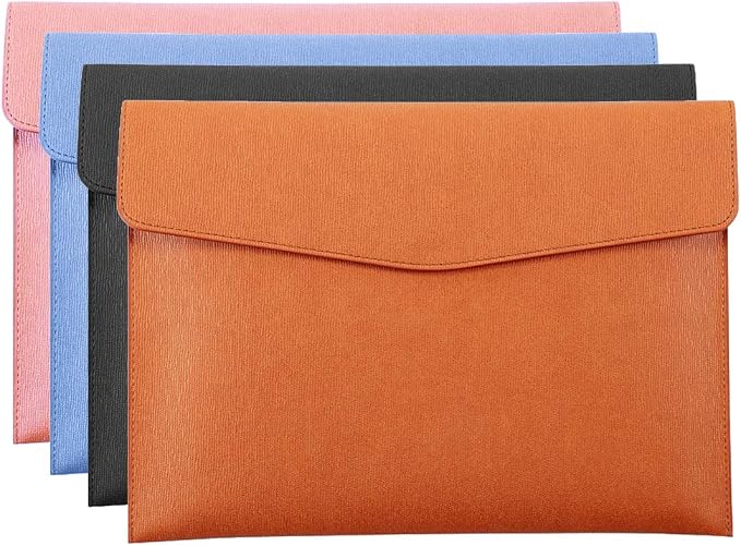 PU Leather A4 File Folder Document Holder Waterproof Portfolio Envelope Folder - Image 7