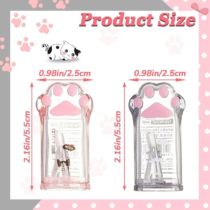 Chinco 4 Pieces Cat Paw Pencil Sharpeners Cute Make up Eyeliner Pencils - Image 2