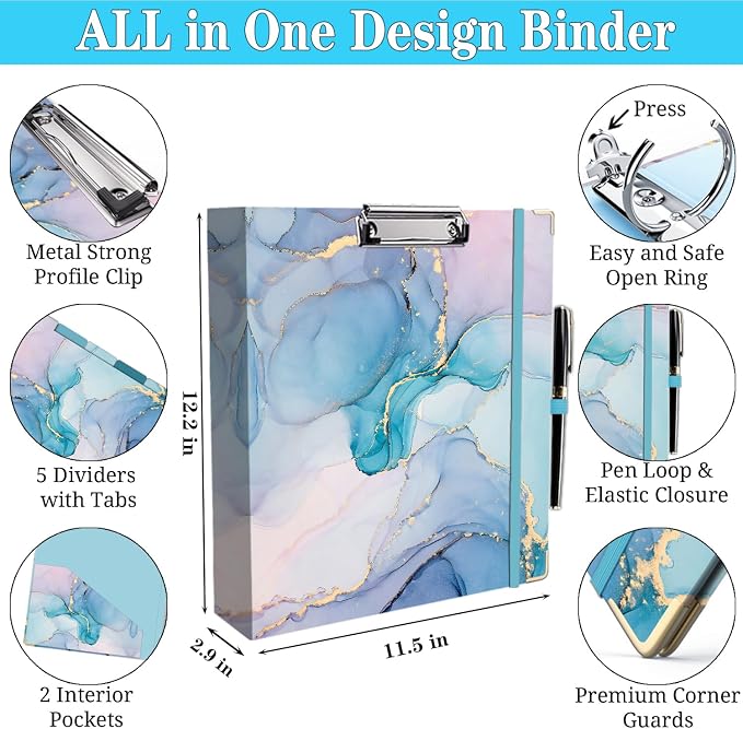 Lateefah 3 Ring Binder, 2 Inch Binder Organizer - Image 5