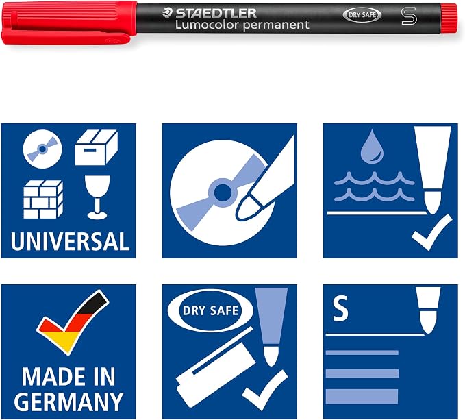 STAEDTLER Lumocolor Permanent Universal Pen: Set of 8 Permanent Markers - Image 6