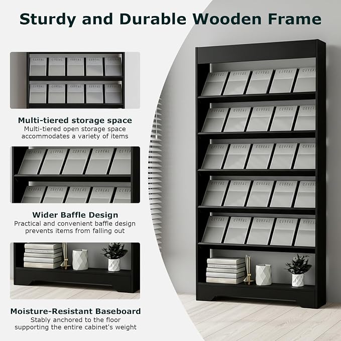 LHIUGE 4-Layer Brochure Display Rack, Freestanding Wooden Magazine Rack - Image 3