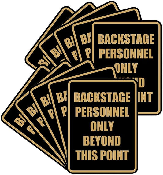 Portrait Round Backstage Personnel Only Beyond This Point Door or Wall Sign by SignsByLITA