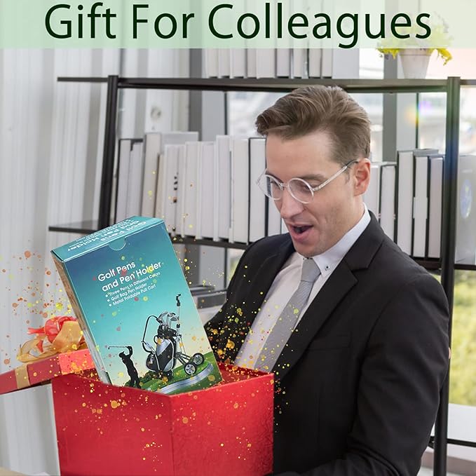 Gifts for Men, Golf Pen Holder Desk Accessories for Men Women Golfers, Birthday Graduation Gifts for Him Her, Dad Gifts for Dad Husband from Daughter Son Wife, Funny Home Office Decor Gadgets for Boss-DeskLoop Office