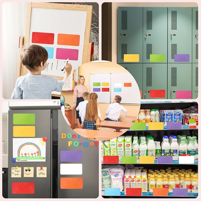 32 Pcs Dry Erase Magnetic Labels, 4.2" x 2.1" 8 Colors | Reusable Writable - Image 7