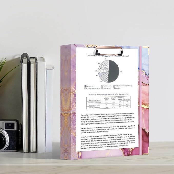 Ospelelf 3 Ring Binder 1.5 Inch, File Folder Labels, Paper Marble Binders - Image 7