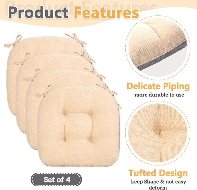 MAGIC ELEPHANT Chair Cushions for Dining Chair, Shredded Memory Foam Kitchen - Image 5