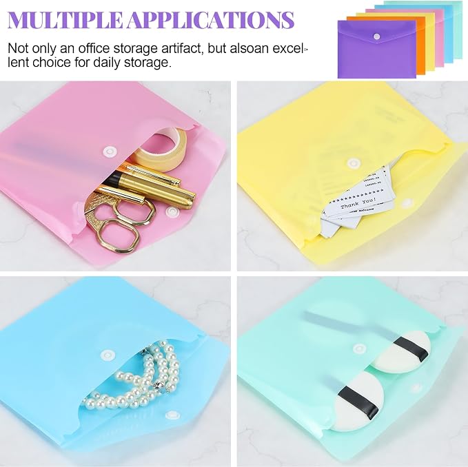 Plastic Envelopes 10 Pack Clear Document Folders，Plastic Envelopes - Image 3