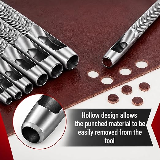 UNCO- Hollow Leather Hole Punch Set, 2.5mm-10mm, Carbon Steel Leather Hole - Image 5