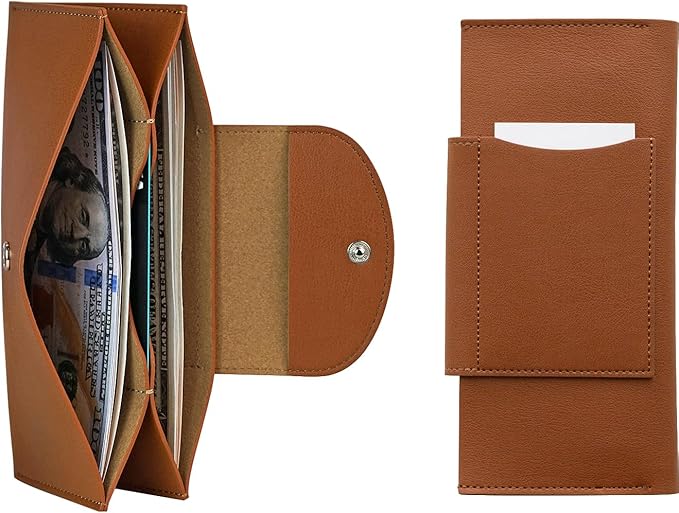 carrotez All-in-One Long Bifold 2-Tier PU Leather Wallet by Carrotez