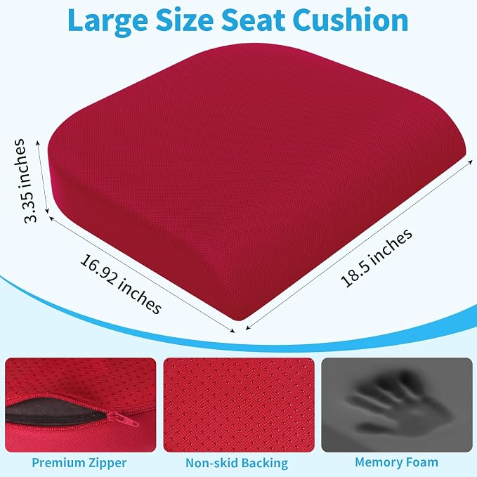 TranquilRelax XLarge Seat Cushion, Memory Foam Cushion - Image 3