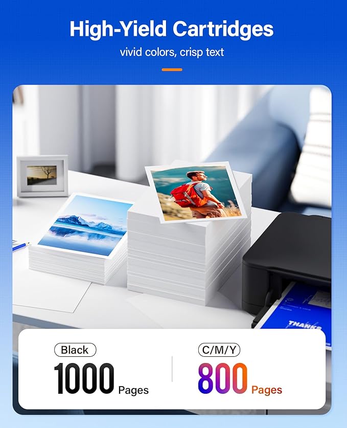 923 923e with chip Ink Cartridges 4-Pack High Yield Replacement for HP 923 923e 923XL Ink Compatible for HP OfficeJet Pro 8135e 8138e 8139e 8122e 8120 8123 8130 8133 Printers Black Cyan Magenta Yellow-DeskLoop Office