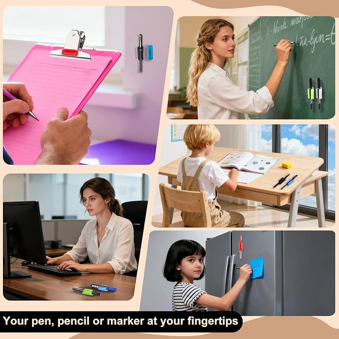 20 Pack Silicone Pencil Holders, Adhesive Pen And Marker Holders, Wall - Image 2