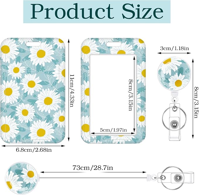 3 Set Daisy ID Badge Holder - Image 2