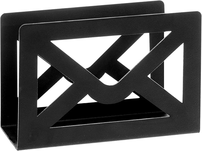 MyGift Black Metal Desktop Mail Holder - Image 7