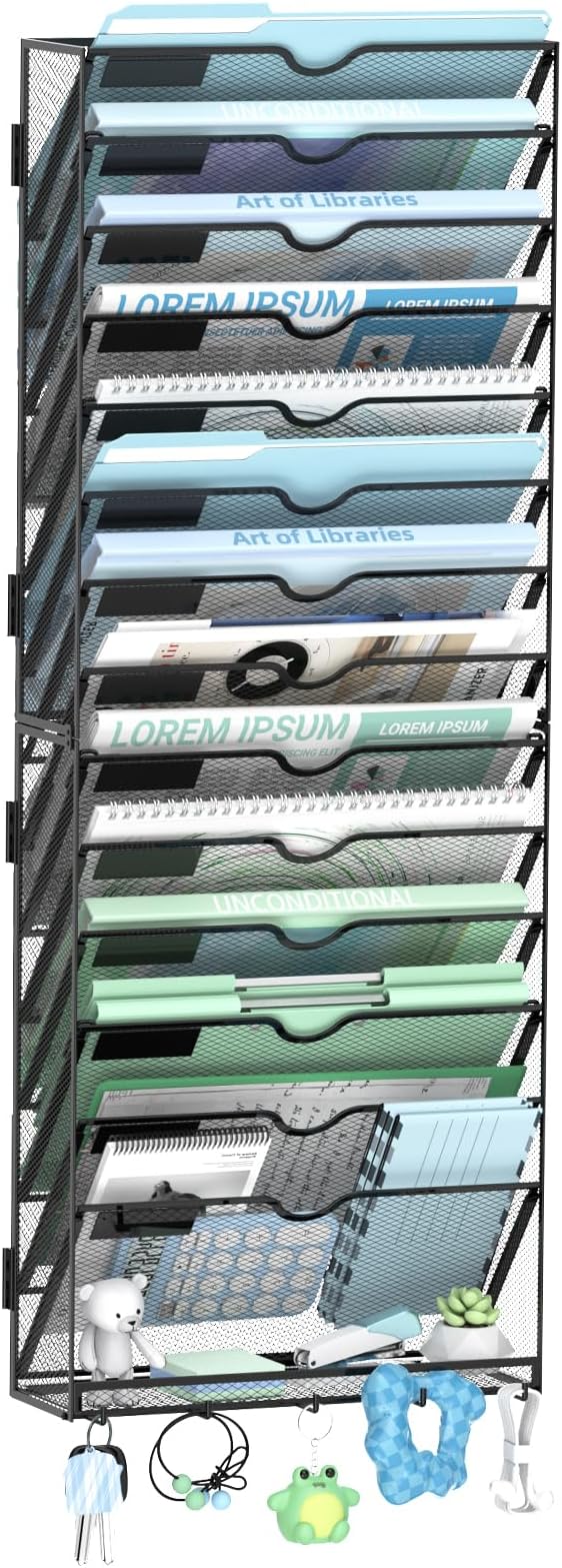 SUPEASY Wall File Organizer, 15 Tier Hanging File Organizer by SUPEASY